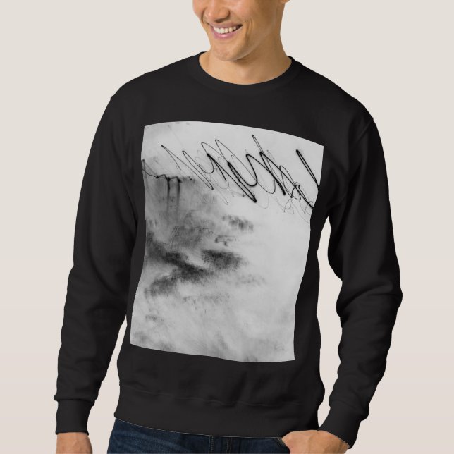 Abstract Black and White Light Trails Long Exposur Sweatshirt (Front)