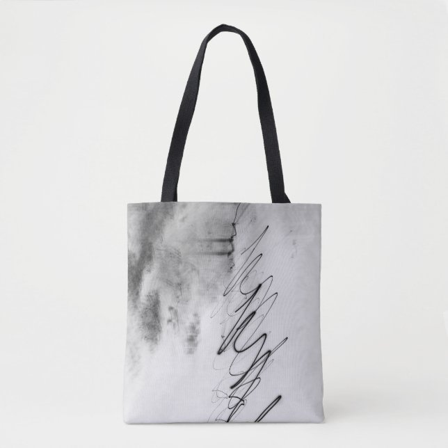 Abstract Black and White Light Trails Long Exposur Tote Bag (Front)