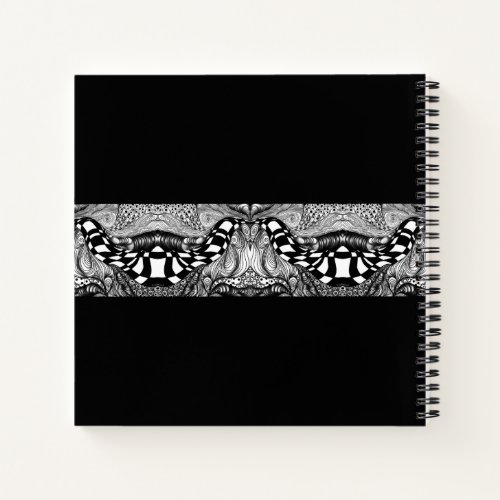  Abstract black and white line tangle Notebook