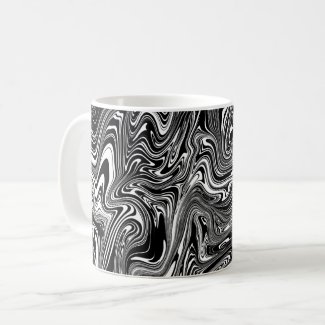 Abstract Black and White Liquid Marble