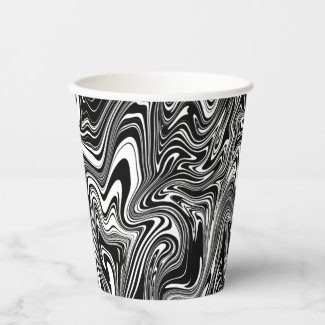 Abstract Black and White Liquid Marble