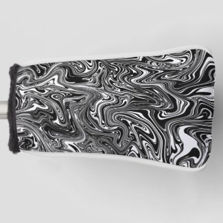 Abstract Black and White Liquid Marble Pattern