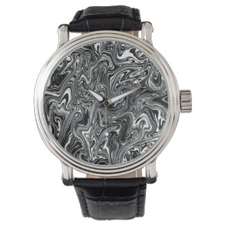 Abstract Black and White Liquid Marble