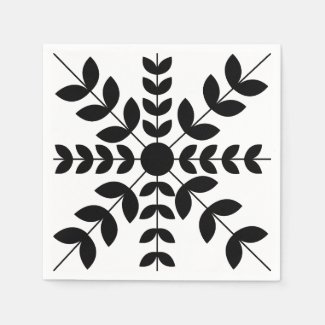 Abstract Black and White Mandala Floral Pattern
