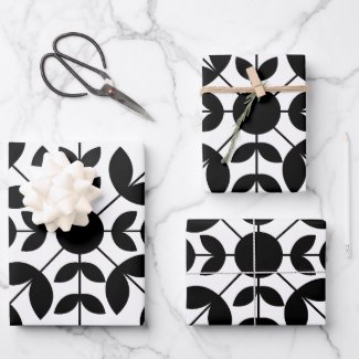 Abstract Black and White Mandala Floral Pattern