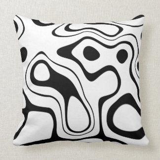 Abstract Black and White Masks Throw Pillow