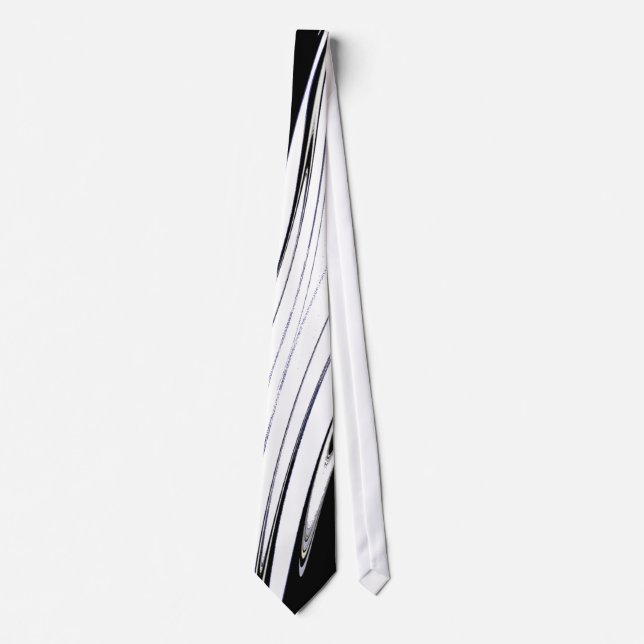 Abstract Black and White Modern Splash Tie (Front)