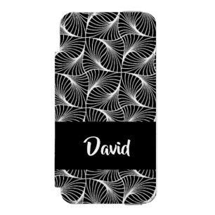 Abstract black and white monochrome iPhone SE/5/5s wallet case