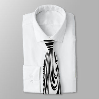 abstract Black and white Neck Tie