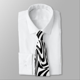 abstract Black and white Neck Tie