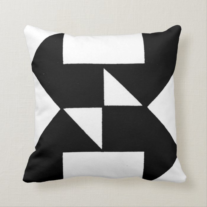Abstract Black and White Number 2 Pillow