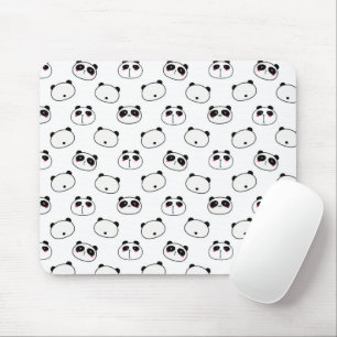 Abstract Black and White Panda Mouse Pad