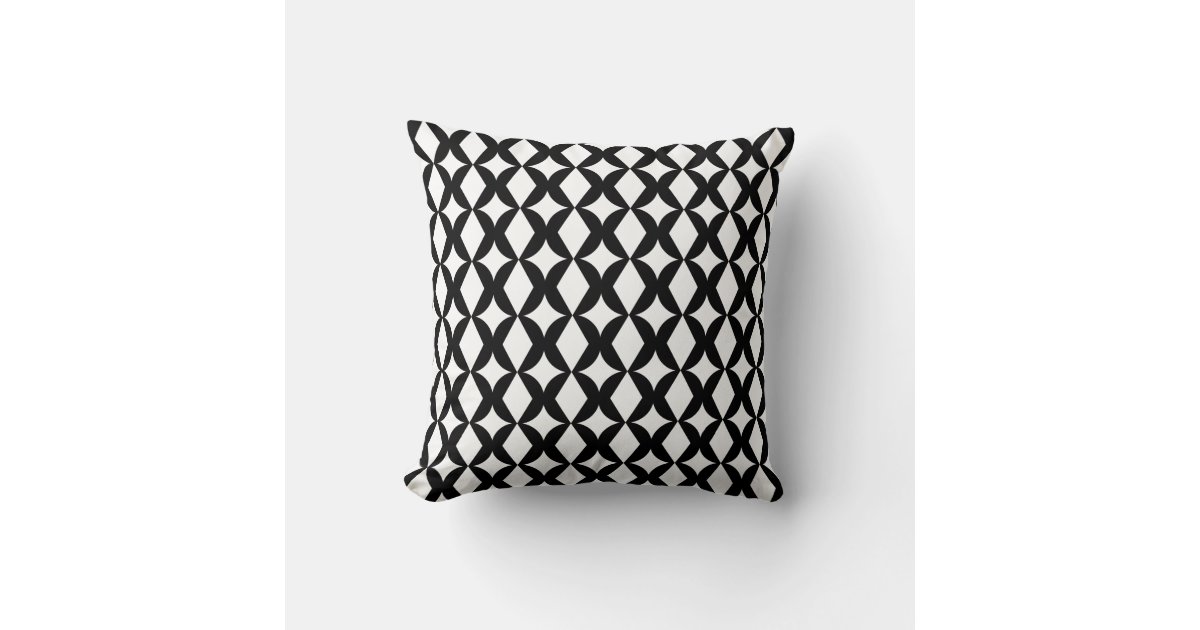 Abstract Black and White Pattern Throw Pillow Zazzle