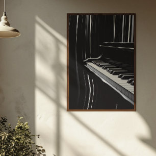 Abstract Black and White Piano Keys Acrylic Print