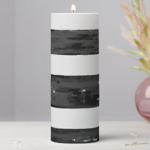 Abstract Black and White Pillar Candle