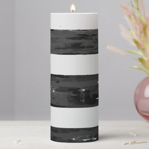 Abstract Black and White  Pillar Candle