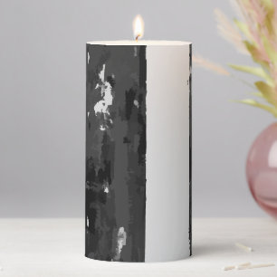 Abstract Black and White Pillar Candle