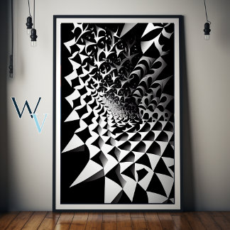 Abstract Black and White Poster