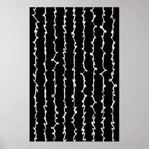 Abstract Black and White Scribbles Poster