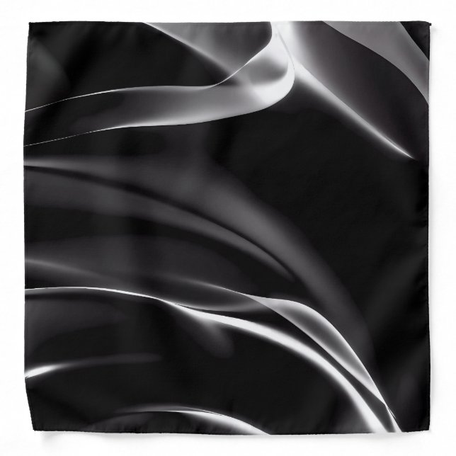 Abstract Black and White Smoke Bandana (Front)