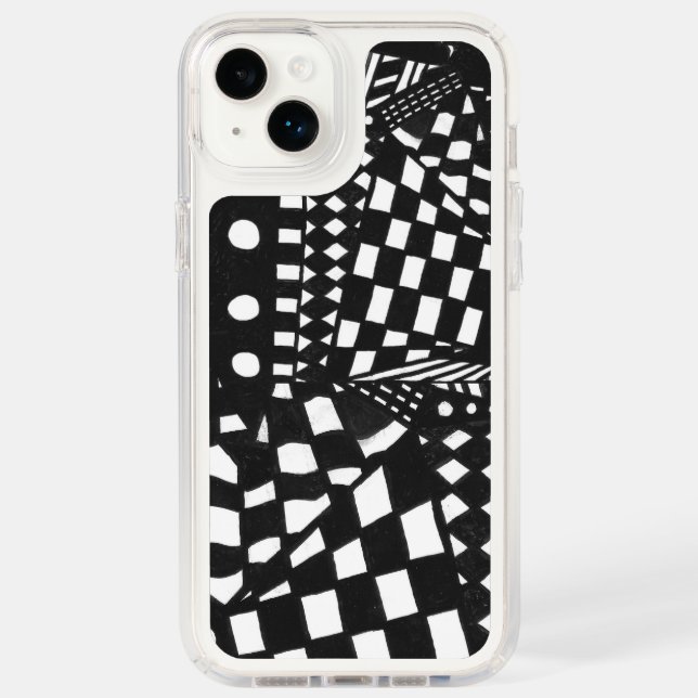 abstract black and white  speck iPhone case (Front)