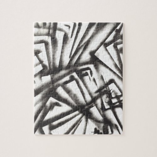 Abstract Black and White Spiral  Jigsaw Puzzle