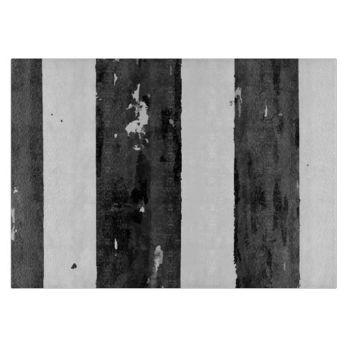 Abstract Black and White Striped  Cutting Board