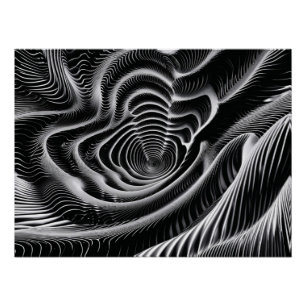 Abstract Black and White Swirl Poster