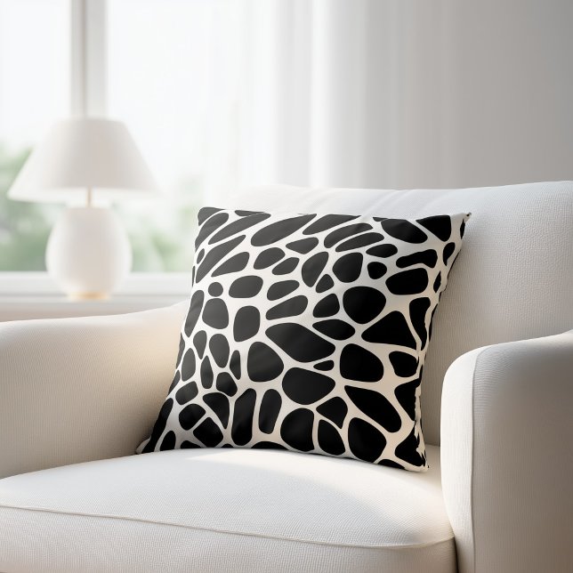 Abstract Black and White Throw Pillow (Creator Uploaded)