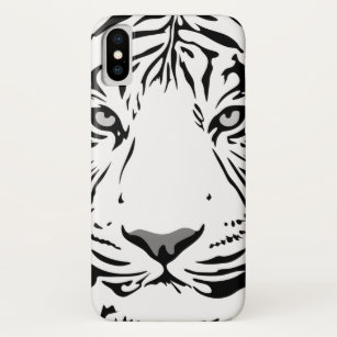 Abstract Black and White Tiger Face iPhone X Case