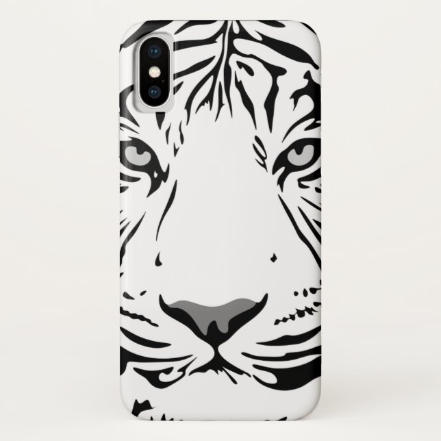 Abstract Black and White Tiger Face Case-Mate iPhone Case (Back)