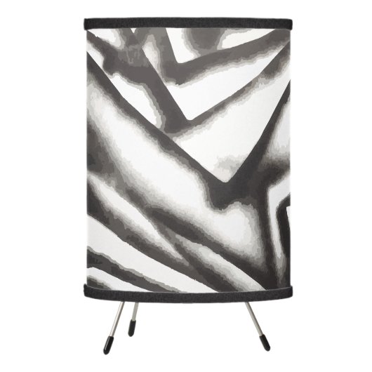 Abstract Black and White Vertigo 1  Tripod Lamp (Left)