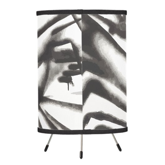Abstract Black and White Vertigo 1 Tripod Lamp (Back)