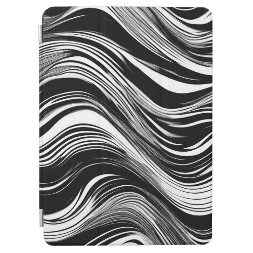 Abstract Black and White Wave iPad Air Cover
