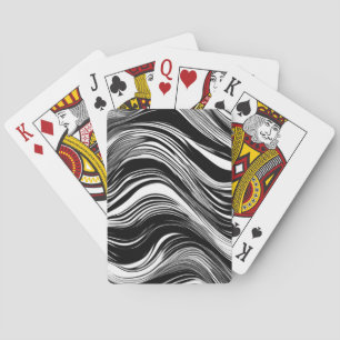 Abstract Black and White Wave Poker Cards