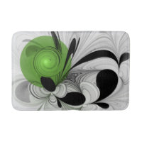 Abstract Black and White with Green Fractal Art