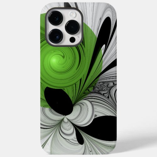 Abstract Black and White with Green Fractal Art Case_Mate iPhone 14 Pro Max Case