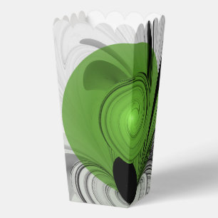Abstract Black and White with Green Fractal Art Favor Boxes
