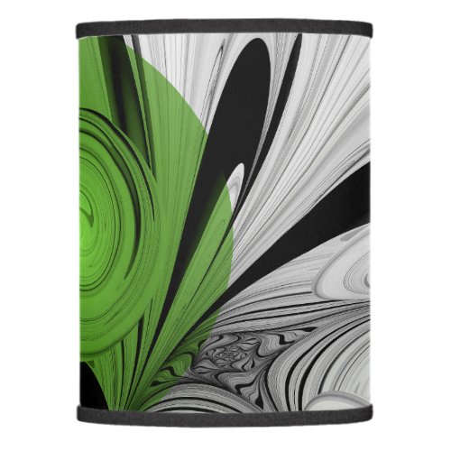Abstract Black and White with Green Fractal Art Lamp Shade