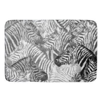 Abstract Black And White Zebra Art Bath Mat by LouiseBDesigns at Zazzle