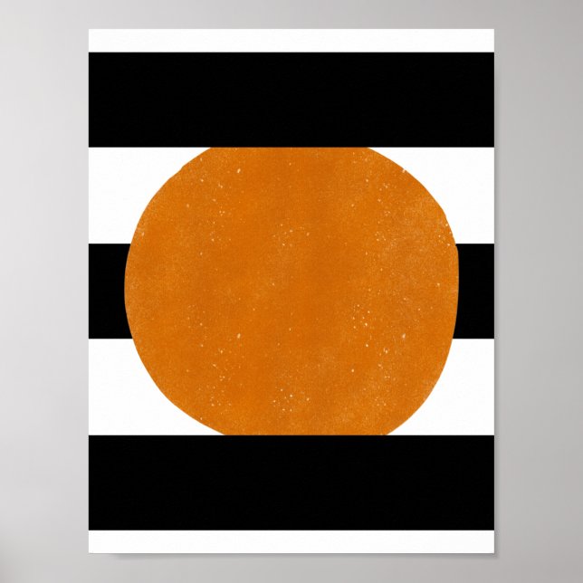Abstract Black And Yellow Elements Orange Shapes P Poster (Front)