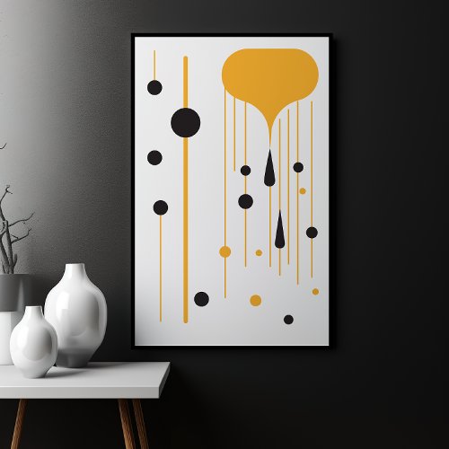 Abstract Black and Yellow Modern Geometric Decor 