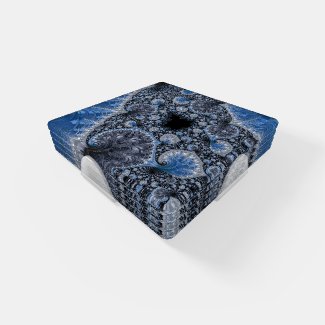 Abstract Black Blue Fractal