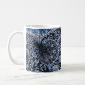 Abstract Black Blue Fractal