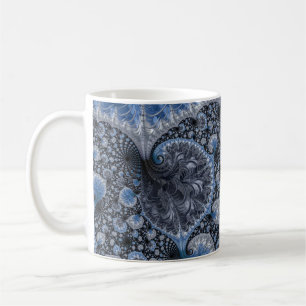 Abstract Black Blue Fractal Coffee Mug