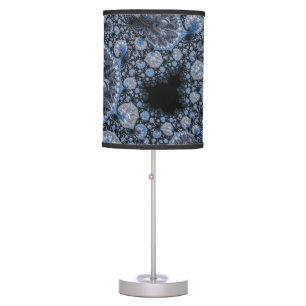 Abstract Black Blue Fractal Table Lamp