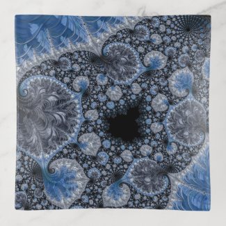 Abstract Black Blue Fractal