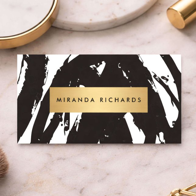 Abstract Black Brushstrokes for Makeup Artist Business Card (Creator Uploaded)
