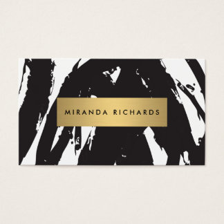 Abstract Black Brushstrokes for Makeup Artist Business Card