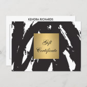 Abstract Black Brushstrokes Gift Certificate (Front/Back)